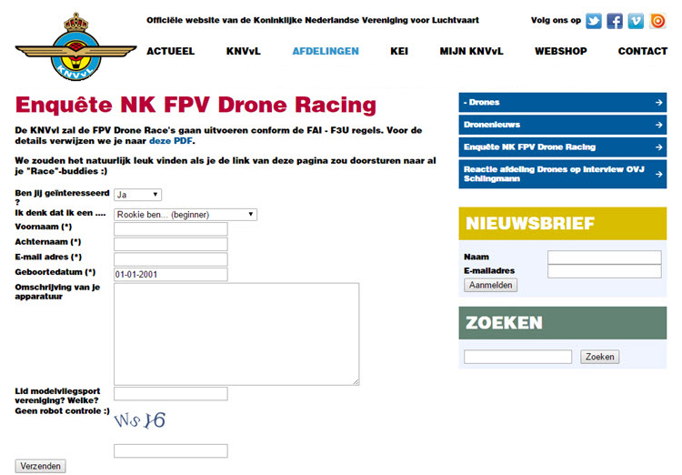 KNVvL peilt animo voor NK FPV Drone Racing