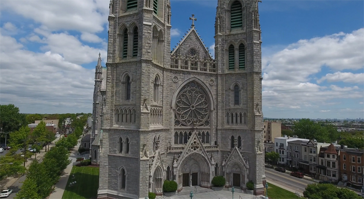 Kathedraal in New Jersey gefilmd met drone